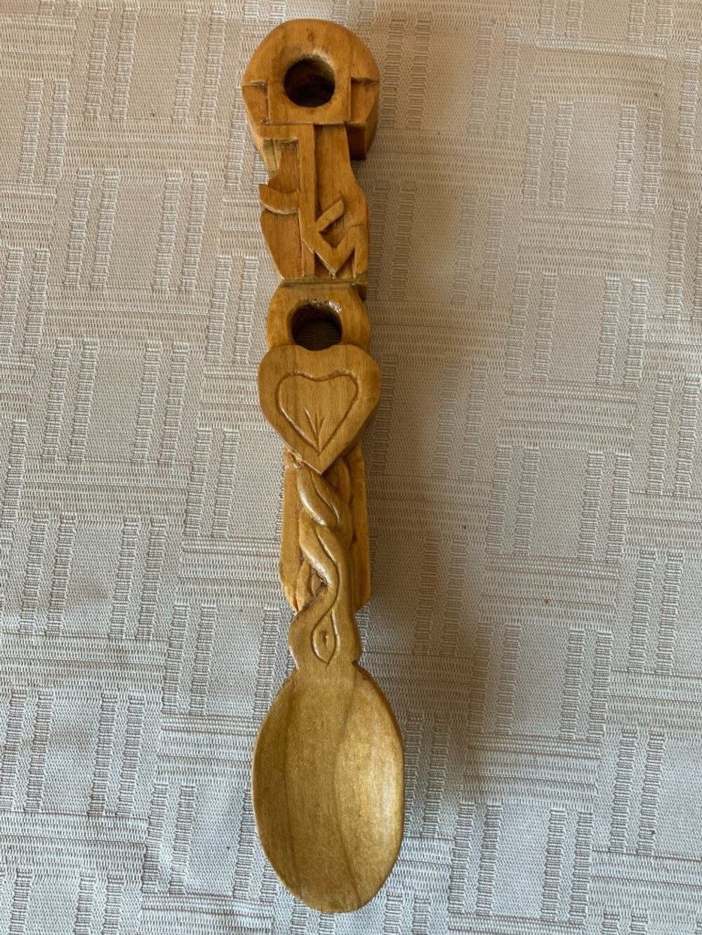 Welsh Love Spoon Handcrafted Wooden Spoon Monogrammed JKM